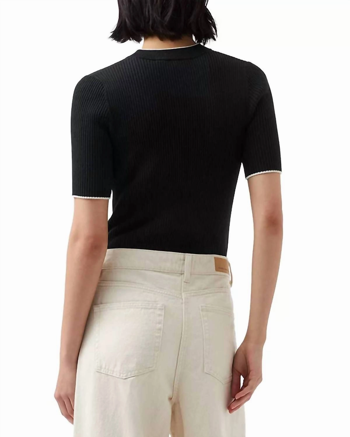 Mozza Short Sleeve Sweater In Blackout