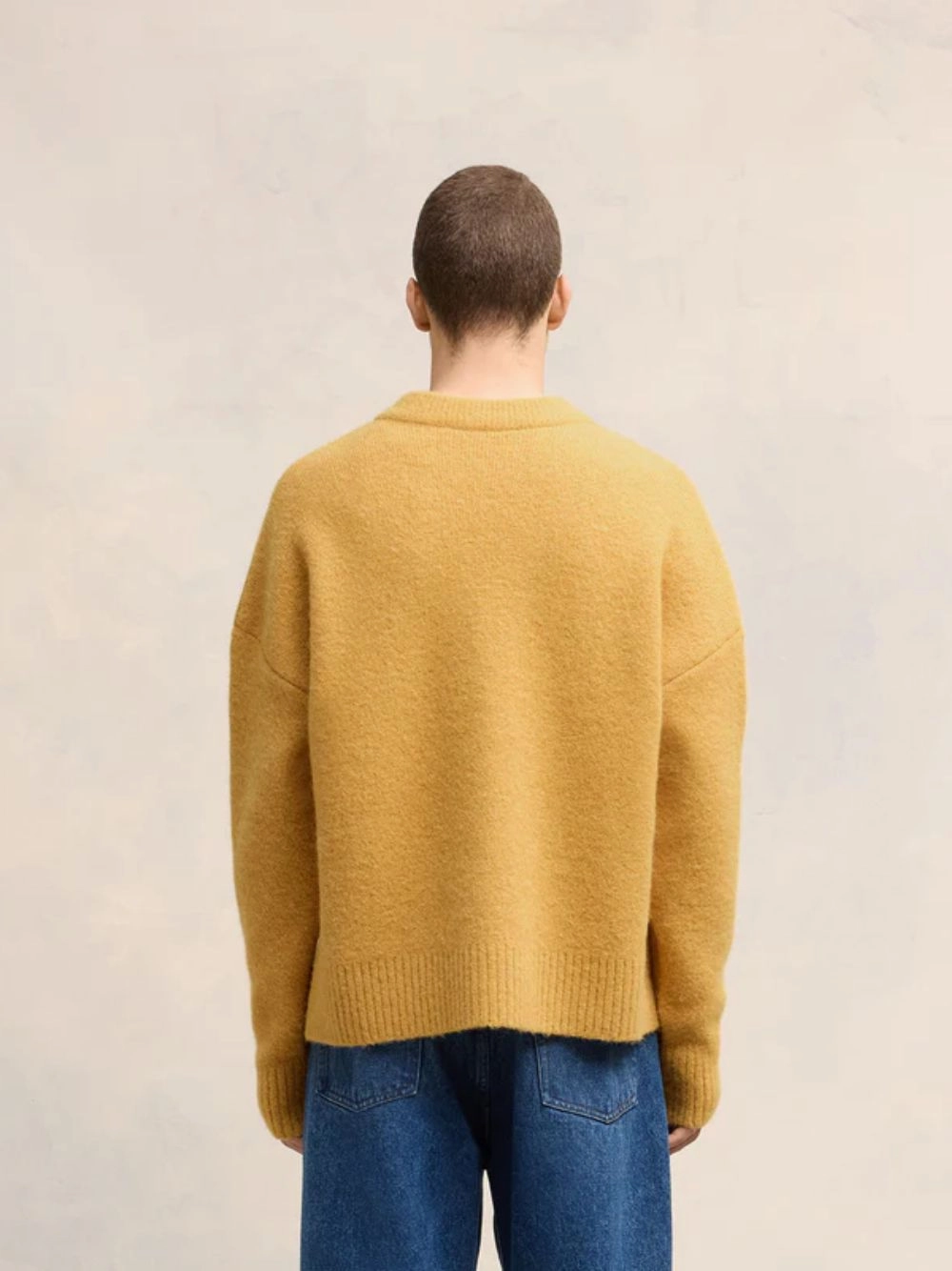Mustard Alpaca Knit Cardigan
