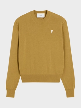 Mustard Wool Crew Neck Sweater Knitwear Mens - men's sweaters sale