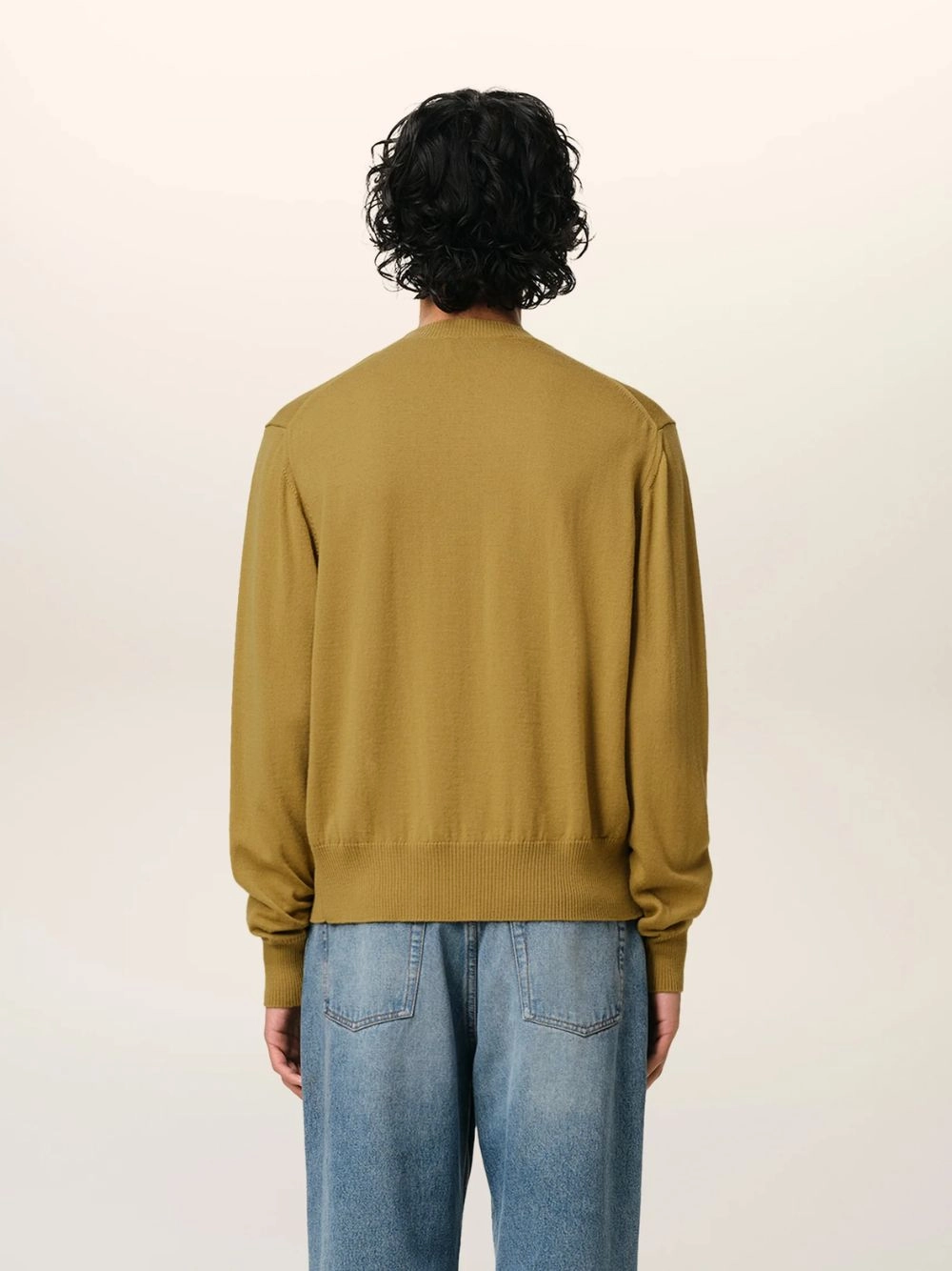 Mustard Wool Crew Neck Sweater