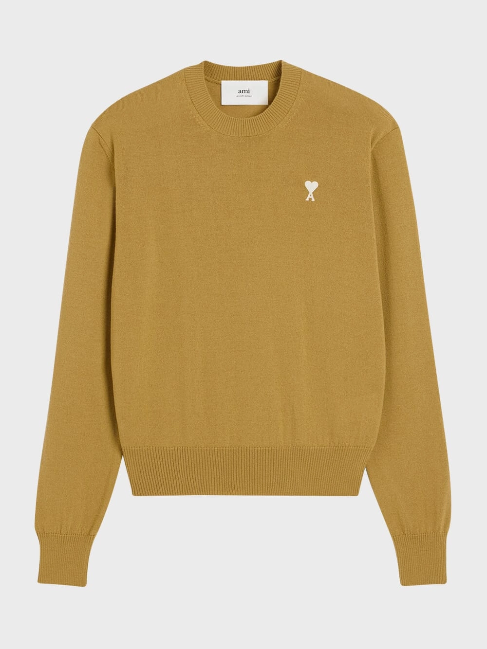 Mustard Wool Crew Neck Sweater Knitwear Mens - men's sweaters sale