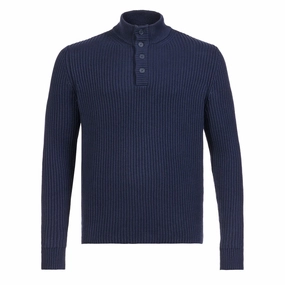 Musto Marina Button Neck Knit Navy mens sweaters cheap