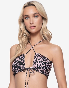 Nala Remi Ruched Bandeau Bikini Top Swim Womens - crochet bikinis sale