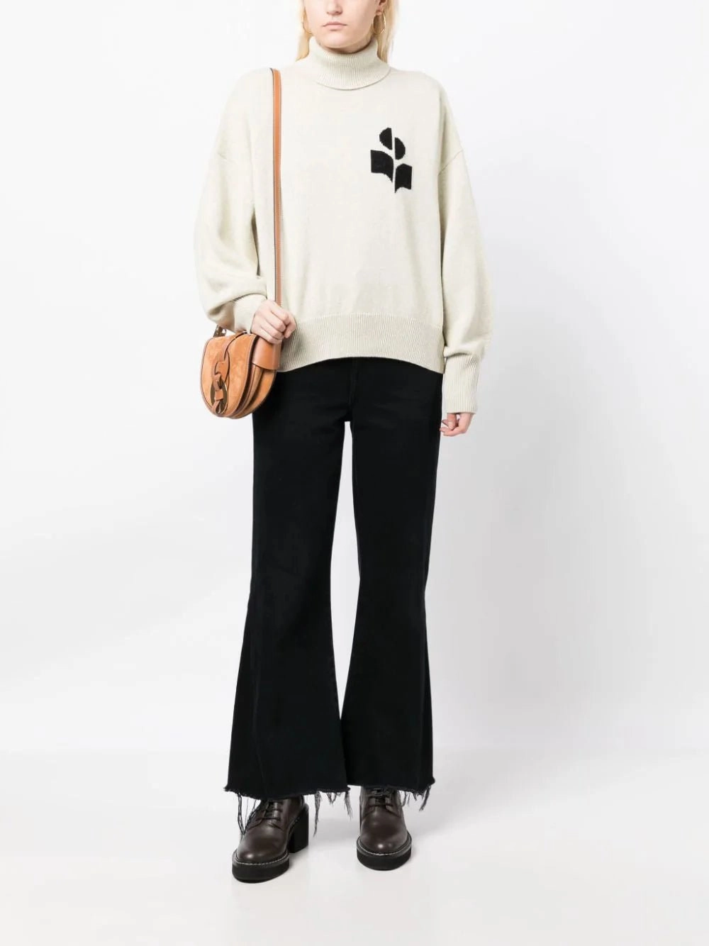 Nash Roll-Neck Intarsia-Knit Logo Jumper