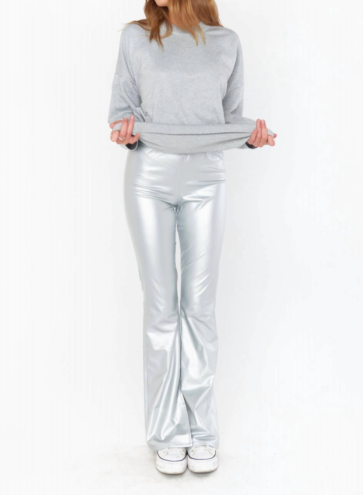 Nashville Pull On Flare Pant In Silver womens capris online shop