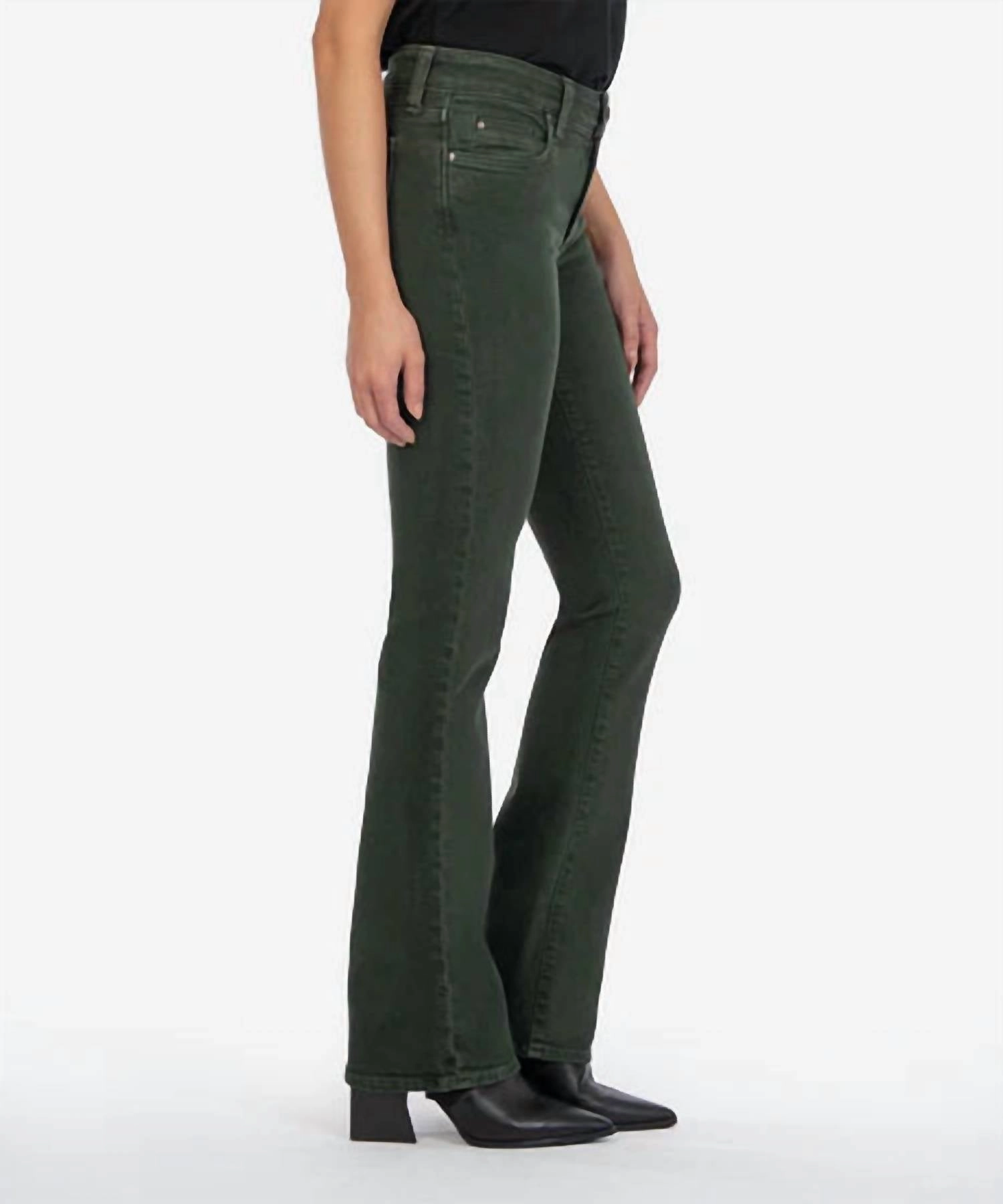 Natalie Bootcut Jeans In Forest Green