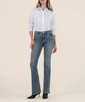 Natalie Mid Rise Flare Pants In Worthy Wash womens sweatpants cheap
