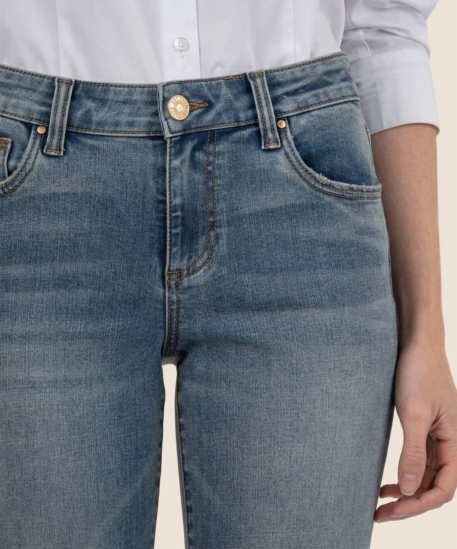 Natalie Mid Rise Flare Pants In Worthy Wash