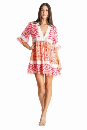 Natasha Women's Lace Trim Mini Shift Dress Swim Womens - push-up swimsuits cheap