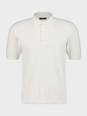 Natural Monogram Knit Polo Shirt Tops Mens - men's t-shirts outlet