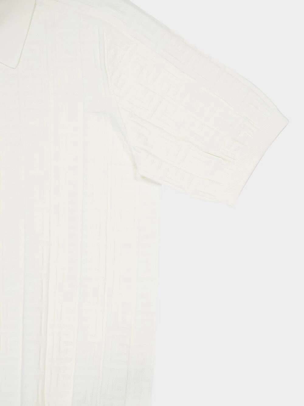 Natural Monogram Knit Polo Shirt