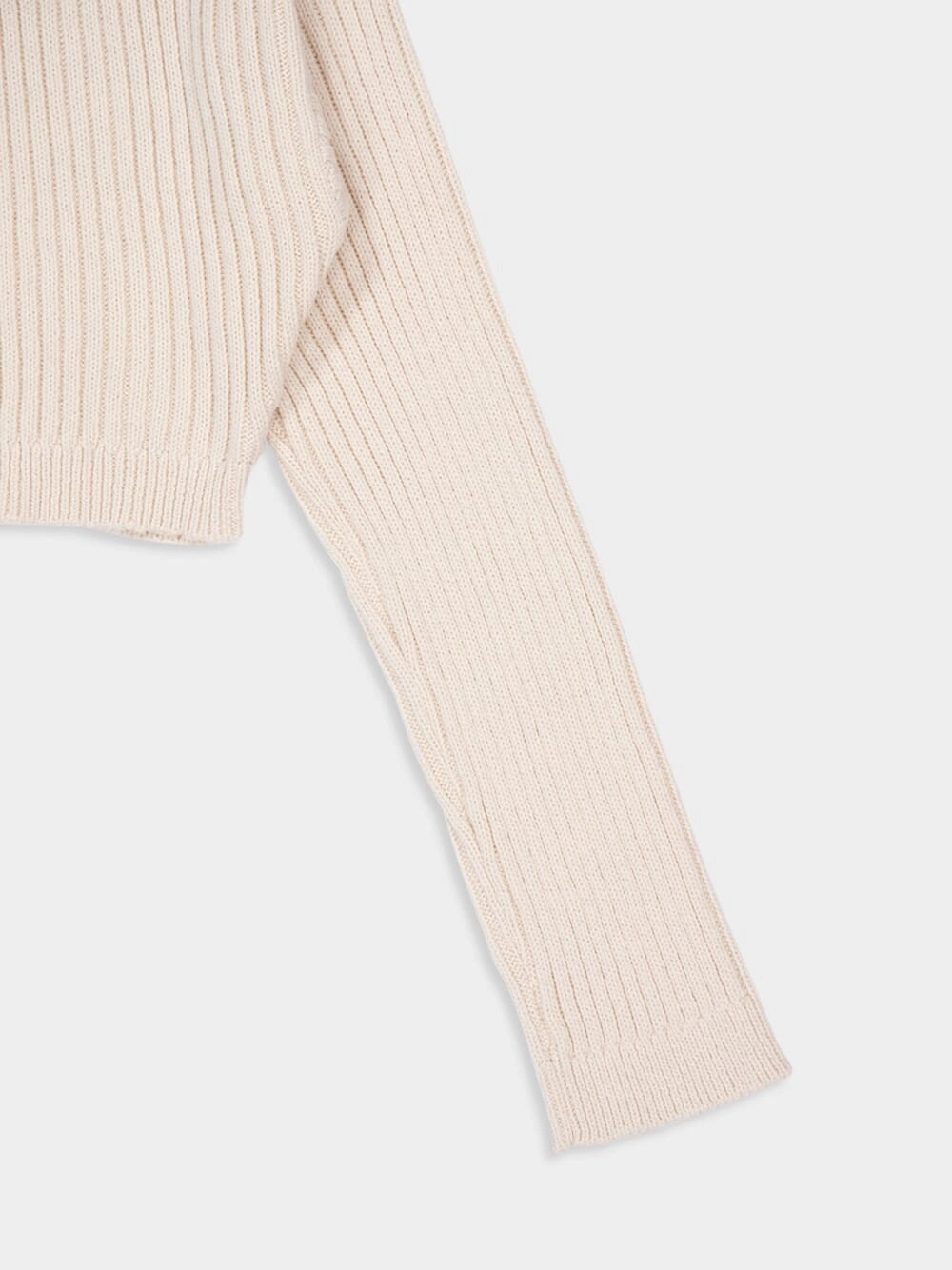 Natural Ribbed Cropped Top