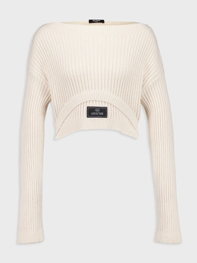 Natural Ribbed Cropped Top Knitwear Womens - women's knitwear cheap