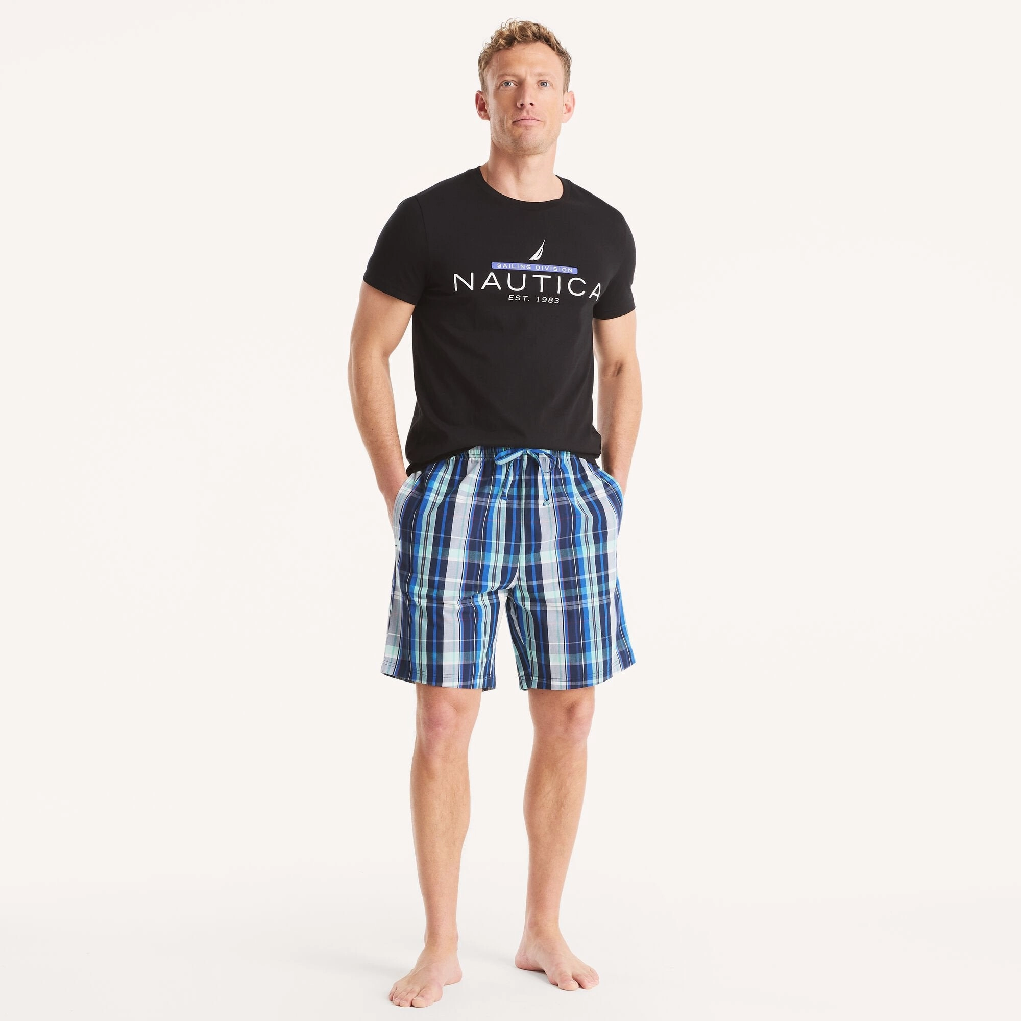 Nautica Mens Plaid Sleep Short