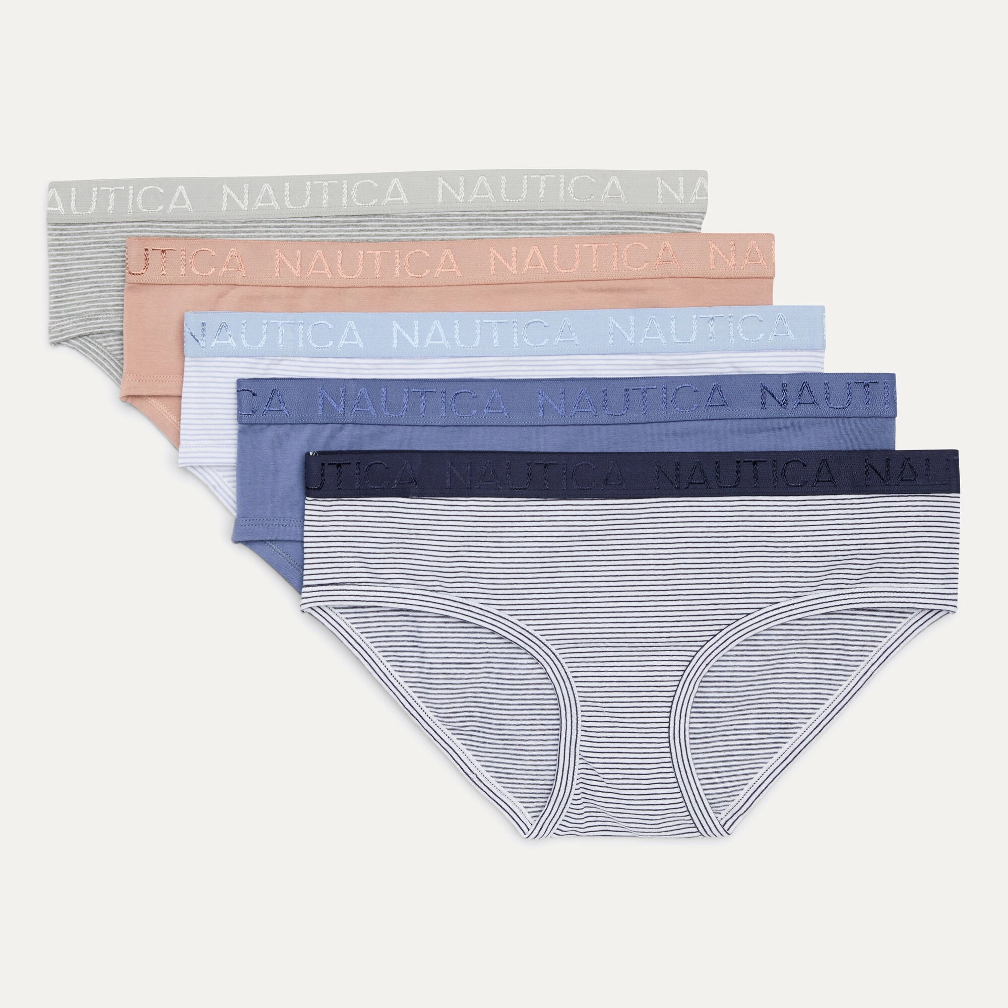 Nautica Womens Stretch-Cotton Hipster Brief, 5-Pack