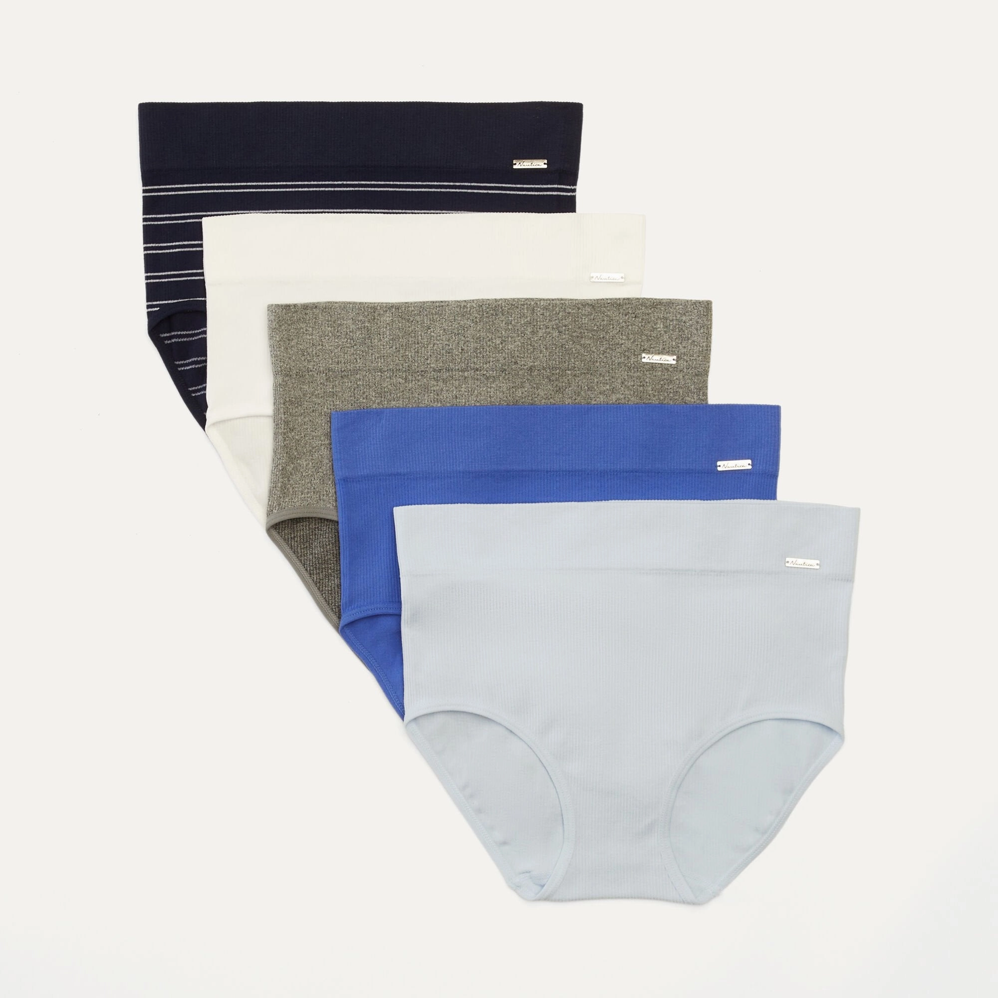 Nautica Womens Striped Seamless Brief, 5-Pack
