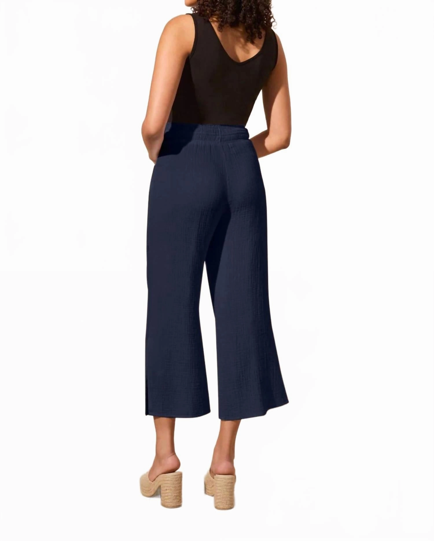 Nautical Wide Leg Pant In Blue
