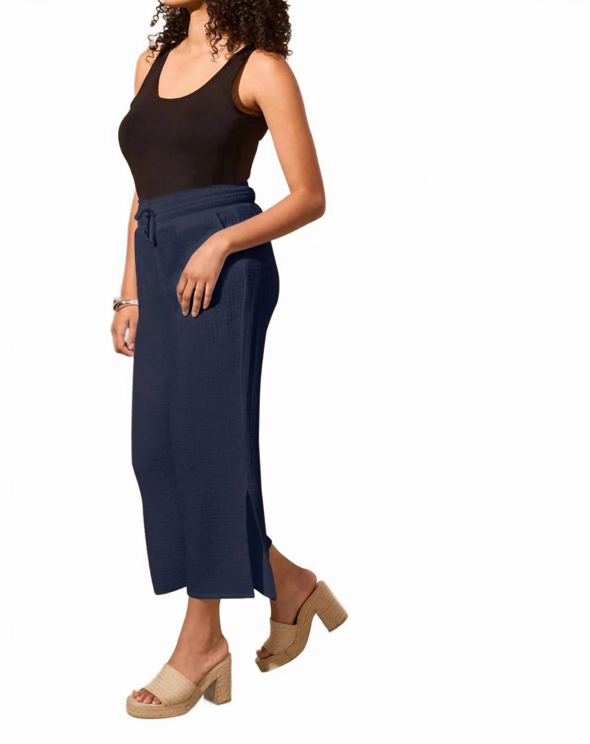 Nautical Wide Leg Pant In Blue