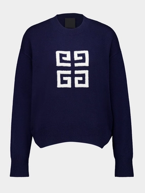 Navy 4G Cashmere Sweater Knitwear Womens - women's knitwear cheap