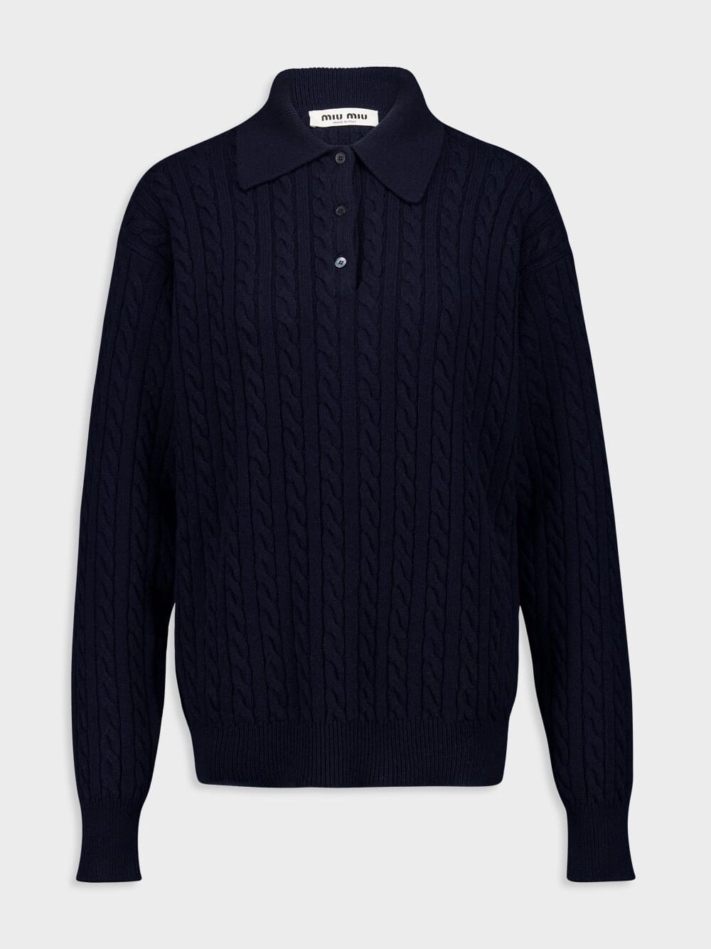 Navy Blue Cashmere Knit Polo Shirt Knitwear Womens - women's knitwear cheap
