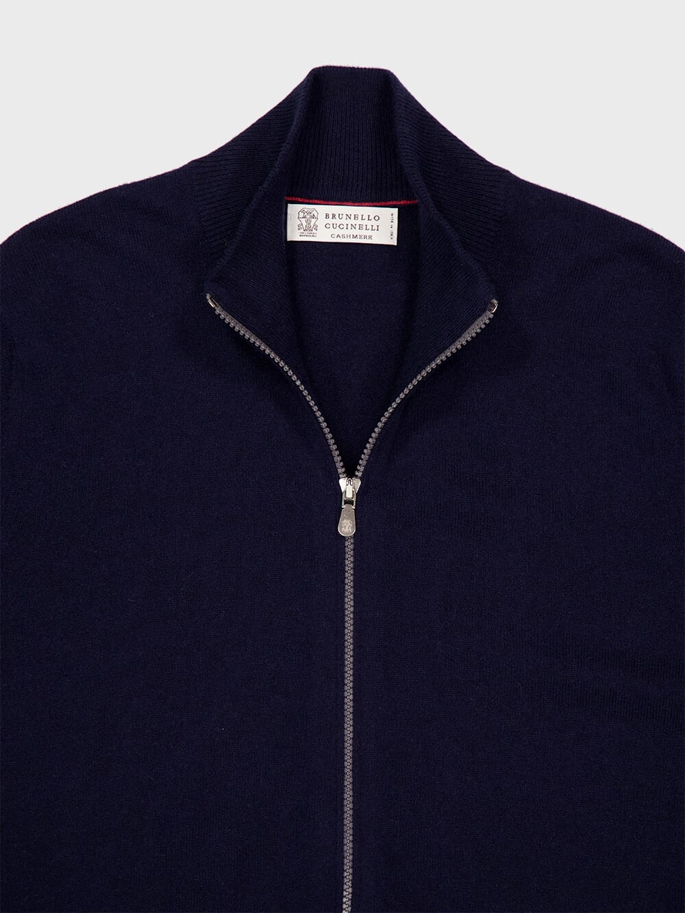 Navy Blue Cashmere Turtleneck Cardigan