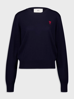 Navy Blue Classic Sweater Knitwear Womens - women's knitwear cheap