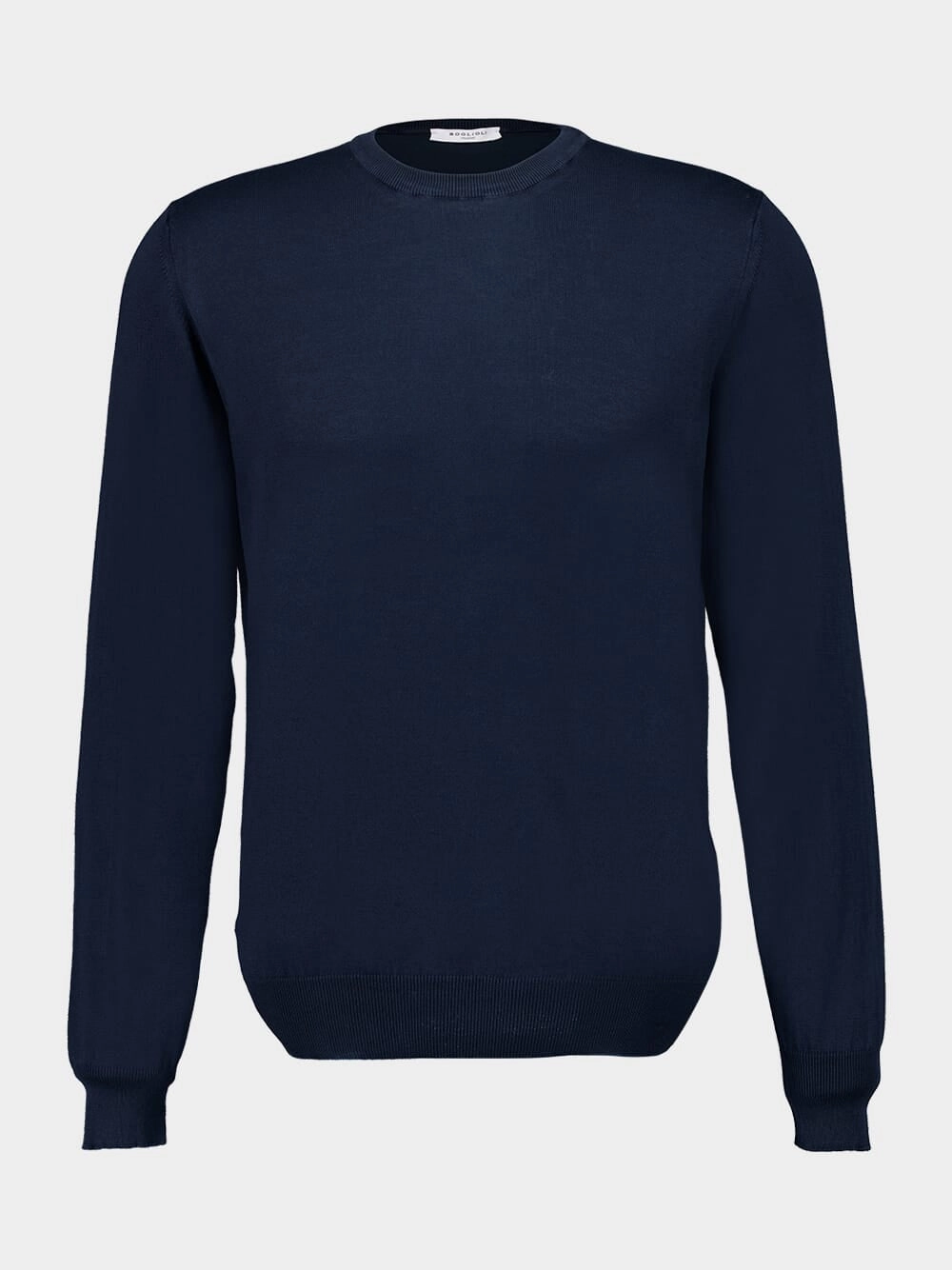 Navy Blue Cotton Crew-Neck Jumper Tops Mens - thermal tops