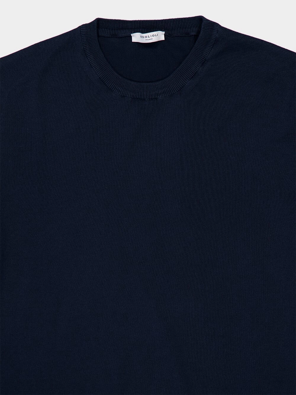 Navy Blue Cotton Crew-Neck Jumper