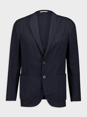 Navy Blue Cotton-Linen Full Suit Suits Mens - men's suits outlet