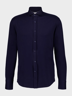 Navy Blue Cotton Tailored Shirt Suits Mens - men's suits outlet