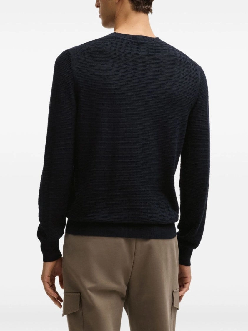 Navy Blue Crew Neck Sweater