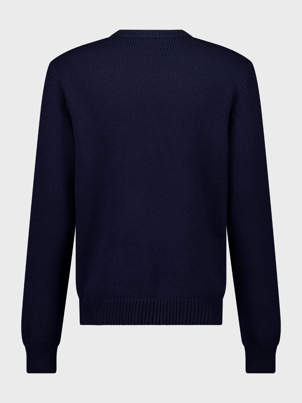 Navy Blue Intarsia Logo Sweater