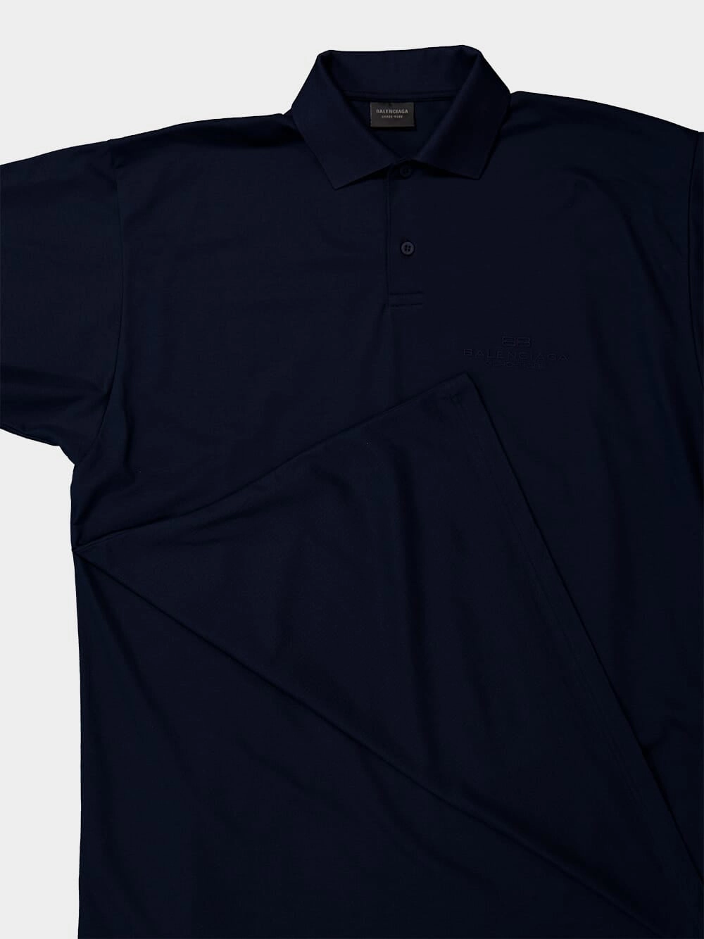 Navy Blue Intertwined Cotton Piqu Polo