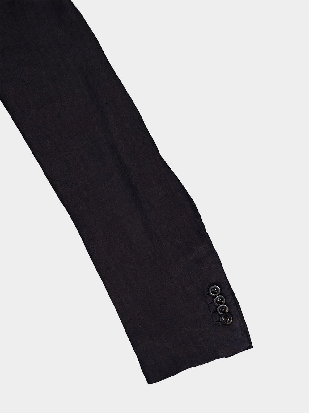 Navy Blue Linen Notch-Lapel Jacket