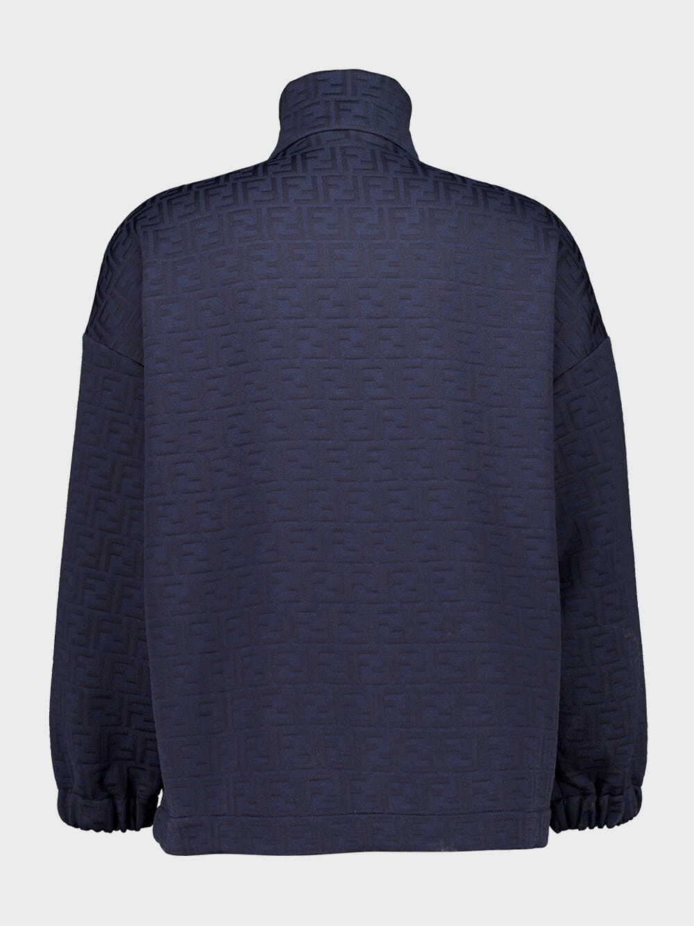 Navy Blue Monogram Zip-Up Sweatshirt