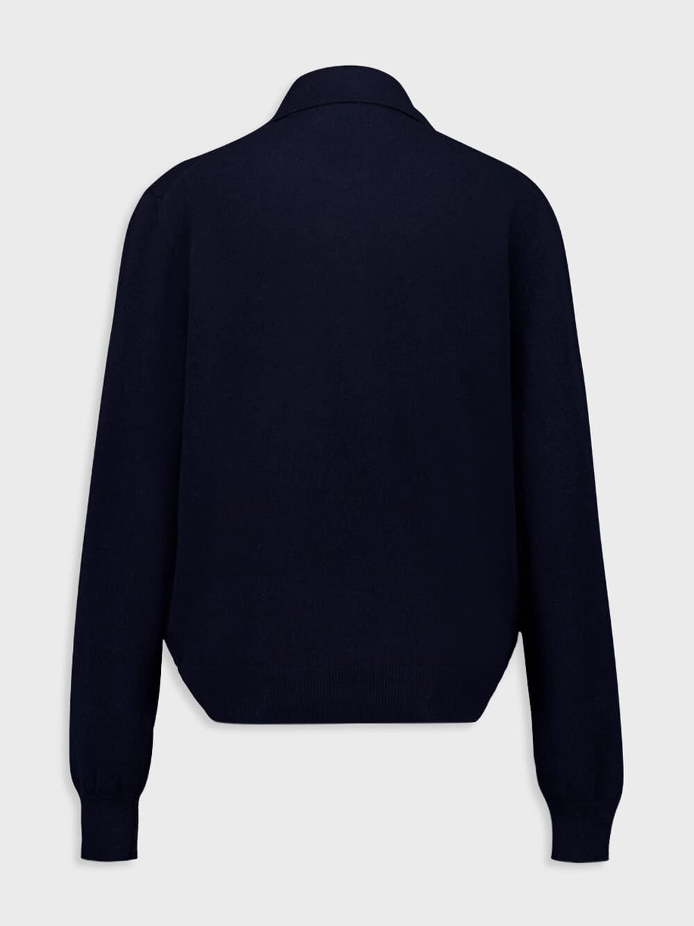 Navy Cashmere Polo Sweater