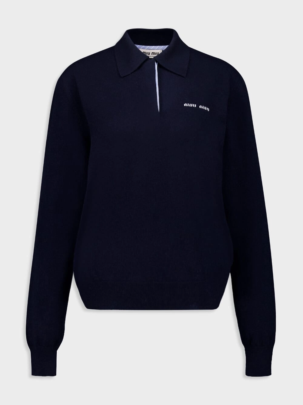 Navy Cashmere Polo Sweater Knitwear Womens - women's knitwear cheap