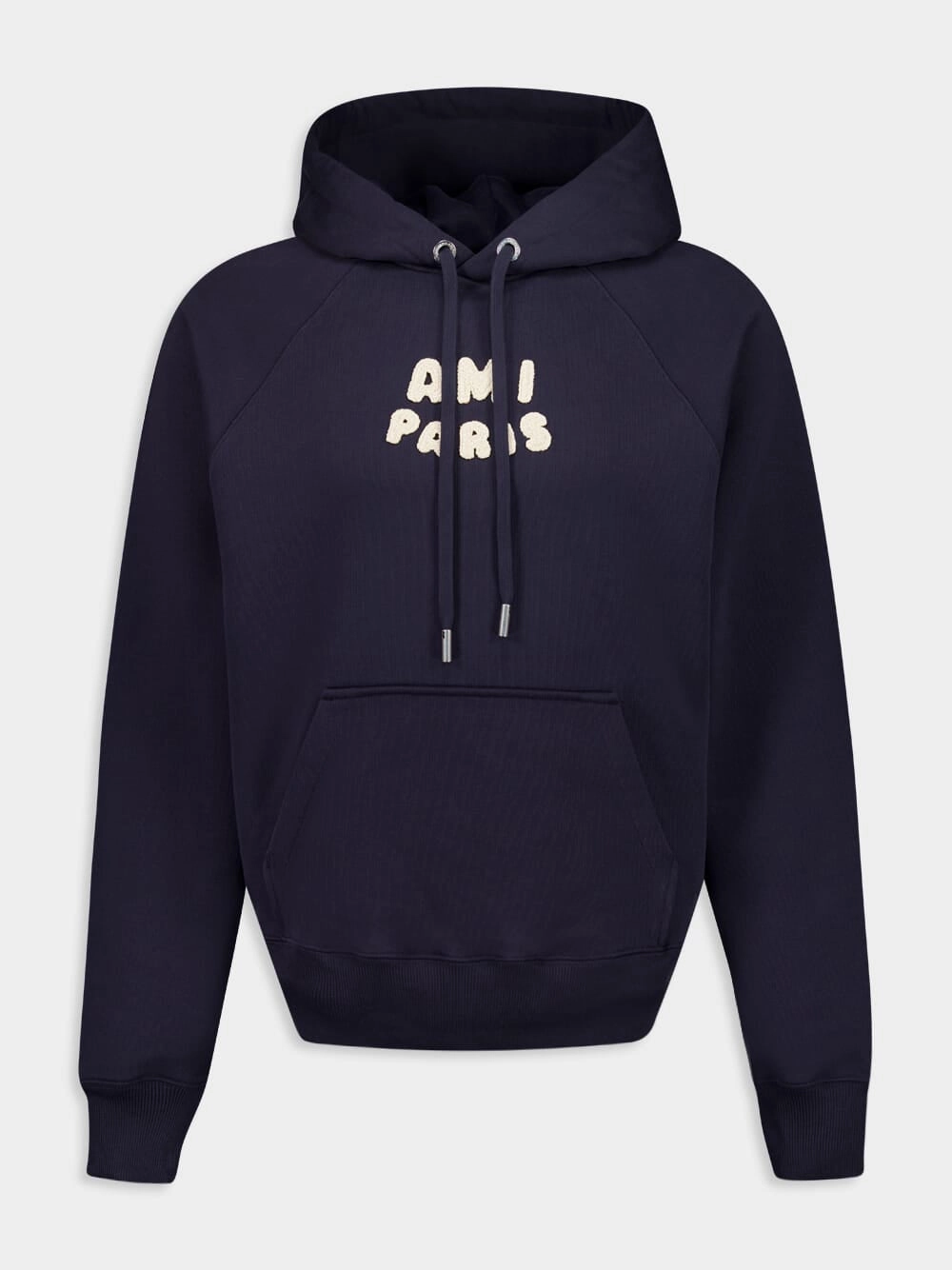 Navy Cotton Hooded Sweatshirt with Patch Tops Mens - thermal tops