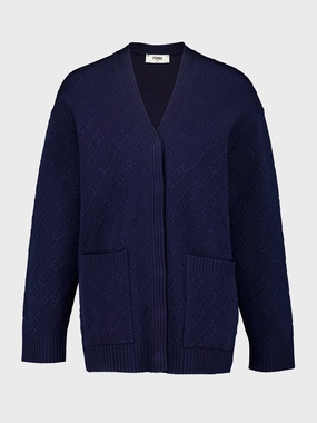 Navy Logo Knit Cardigan Knitwear Womens - women's knitwear cheap