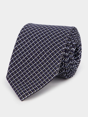 Navy Pin Dot Silk Tie Suits Mens - men's suits outlet