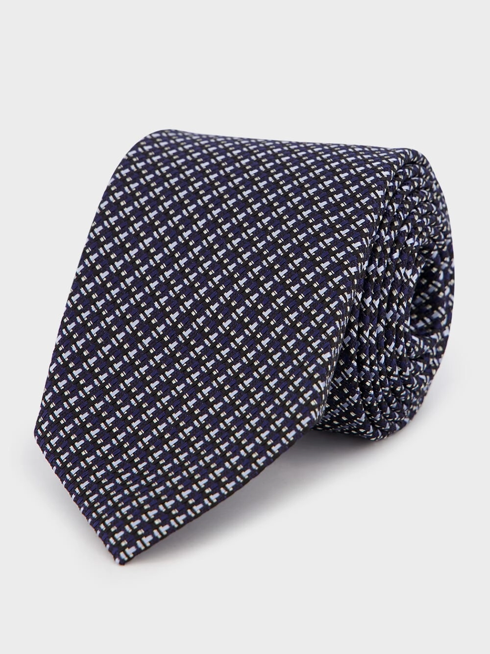 Navy Pin Dot Silk Tie Suits Mens - men's suits outlet