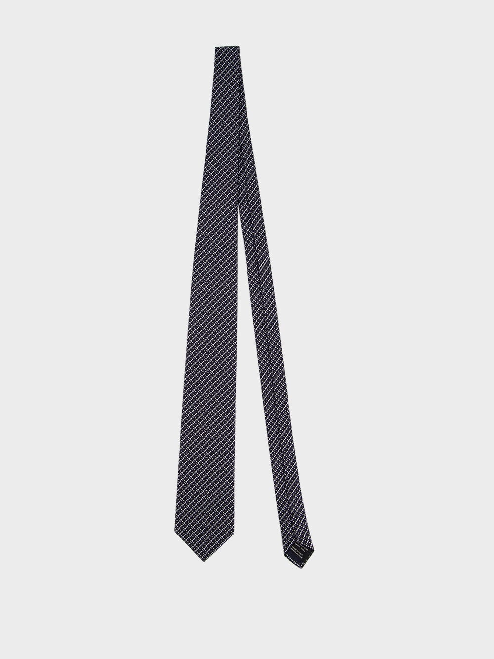 Navy Pin Dot Silk Tie