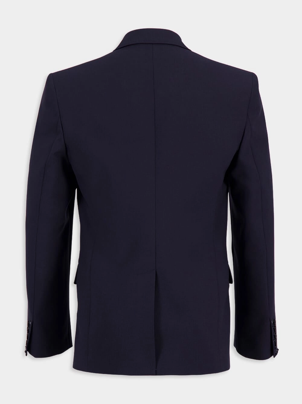 Navy Single-Breasted Wool Blazer