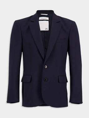 Navy Single-Breasted Wool Blazer Suits Mens - men's suits outlet
