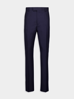 Navy Straight-Fit Trousers Suits Mens - men's suits outlet