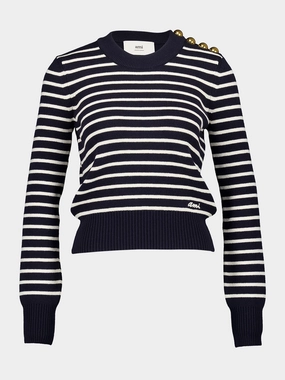 Navy Striped Sailor Sweater Knitwear Womens - women's knitwear cheap