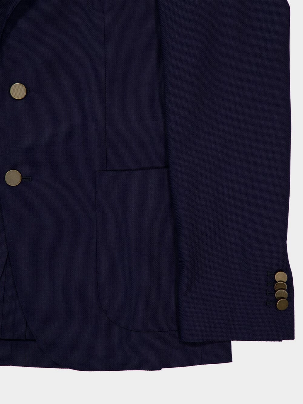 Navy Virgin Wool Two-Button Blazer