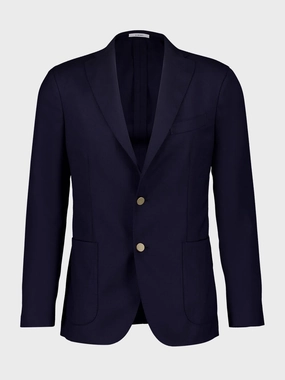 Navy Virgin Wool Two-Button Blazer Suits Mens - men's suits outlet