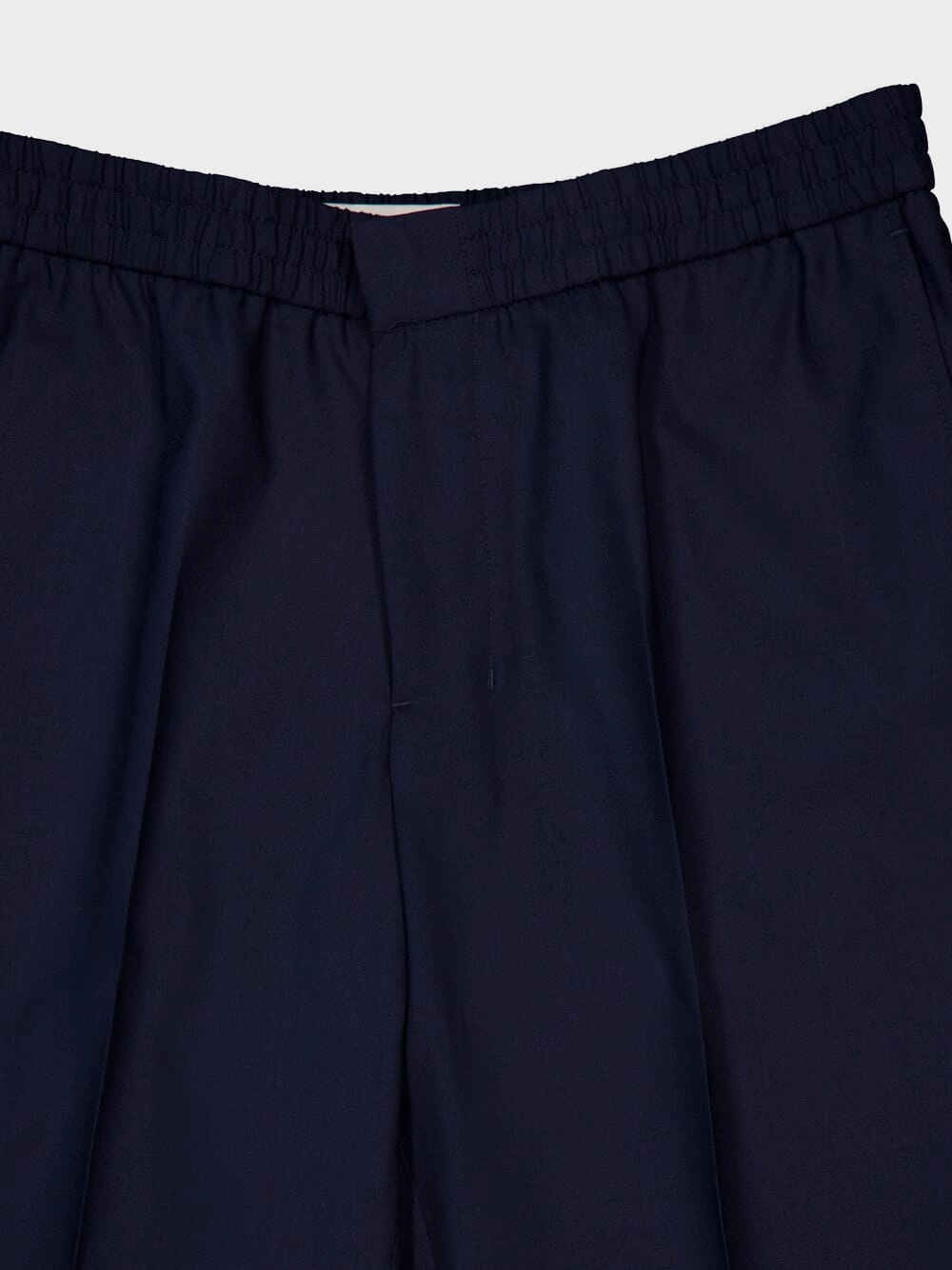 Navy Wool Elasticated Waist Trousers