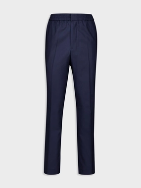 Navy Wool Elasticated Waist Trousers Suits Mens - men's suits outlet